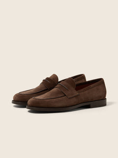 Zegna Dark Brown Suede Mocassin Corso Loafers
