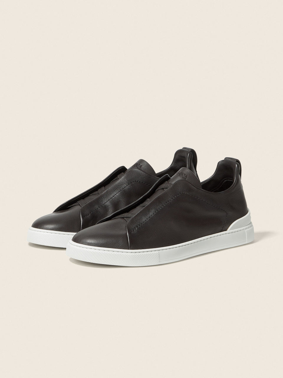 Zegna Brown Triple Stitch Secondskin Sneakers