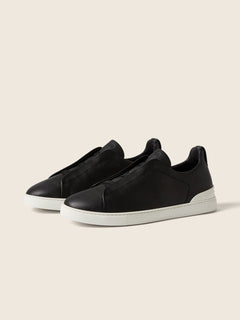 Zegna Black Triple Stitch Secondskin Sneakers