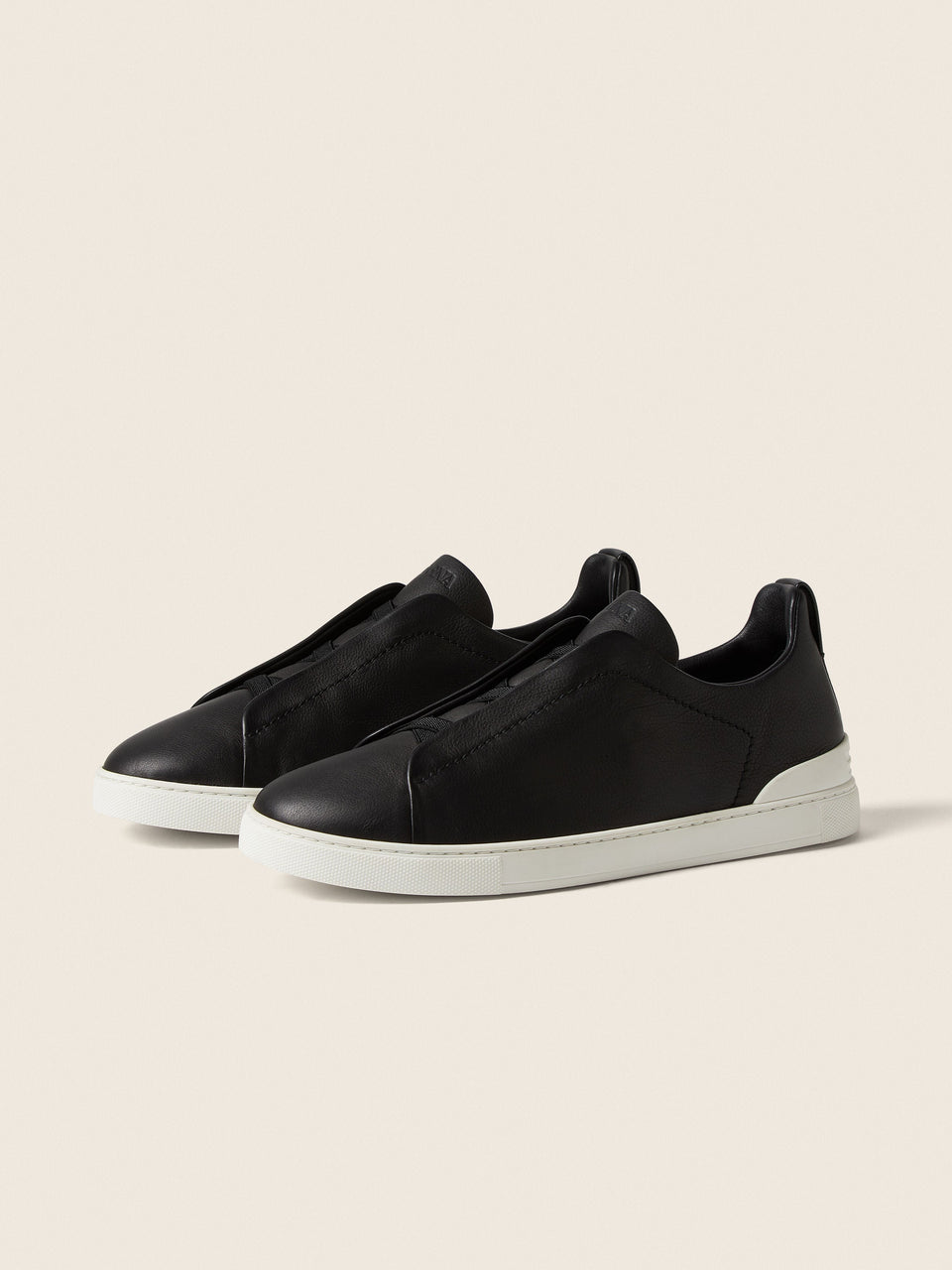 Zegna Black Triple Stitch Secondskin Sneakers
