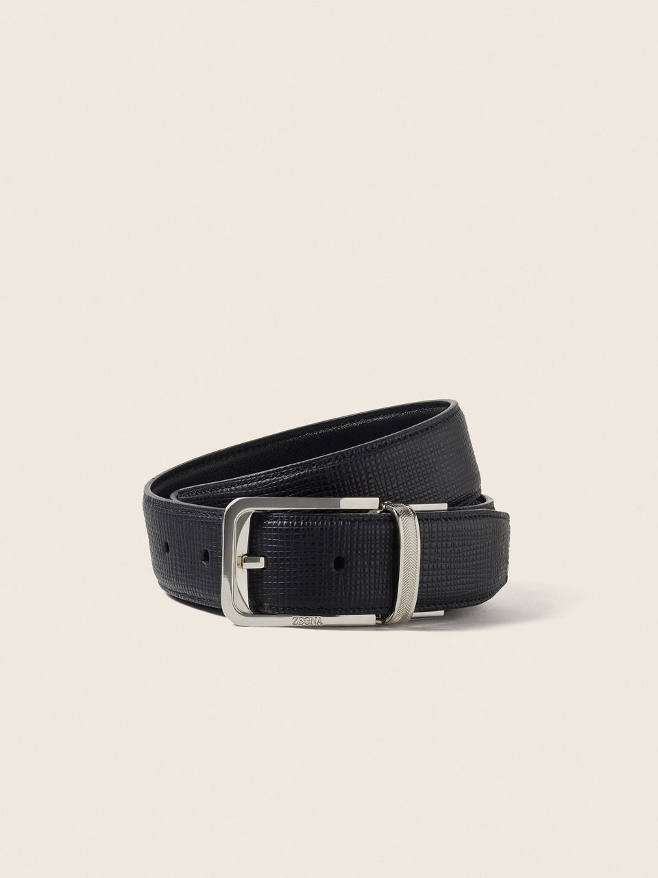 Zegna Black Reversible Leather Belt
