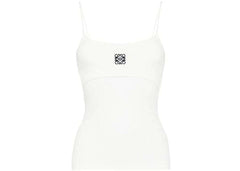LOEWE Anagram Strappy Cotton Top White