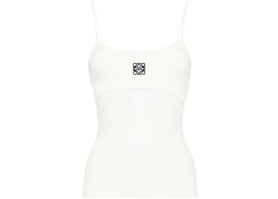 LOEWE Anagram Strappy Cotton Top White