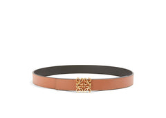 LOEWE Reversible Anagram Belt In Smooth Calfskin Tan/Black/Gold