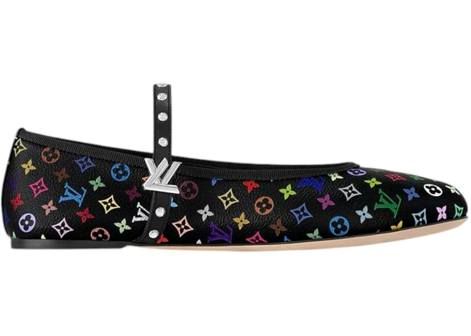 Louis Vuitton Romy Flat Ballerina Takashi Murakami Black Womens