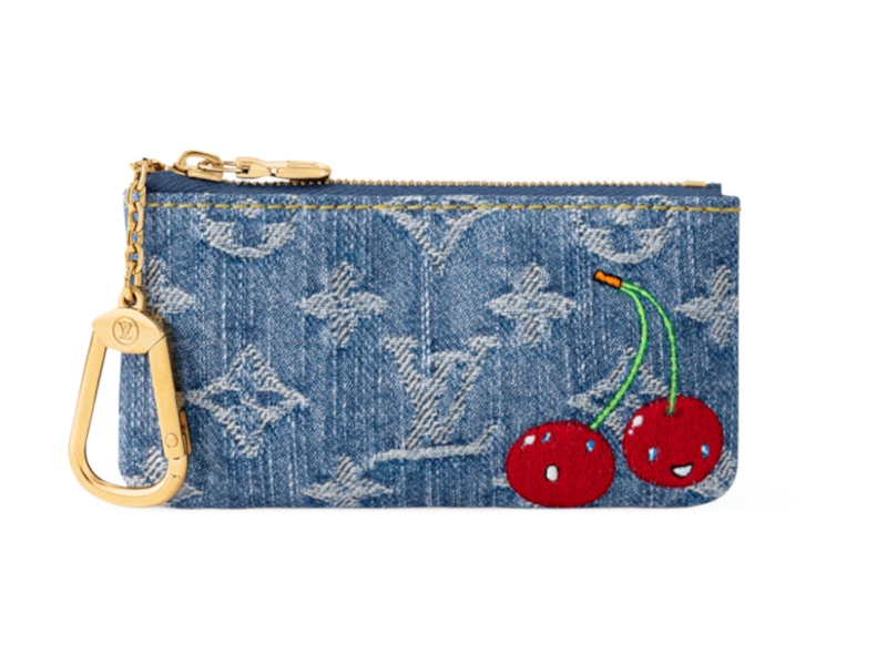 Louis Vuitton x Takashi Murakami Cherry Key Pouch Denim Monogram