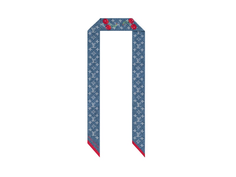 Louis Vuitton x Takashi Murakami Denim Cherry Bandeau Blue Denim