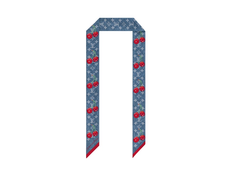 Louis Vuitton x Takashi Murakami Denim Cherry Bandeau Blue Denim