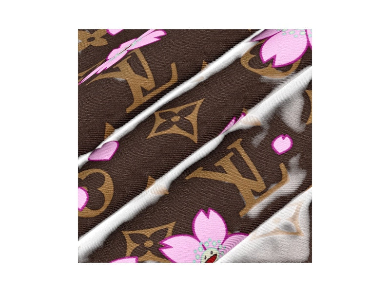 Louis Vuitton x Takashi Murakami Monogram Cherry Blossom Square 70 Sakura Brown