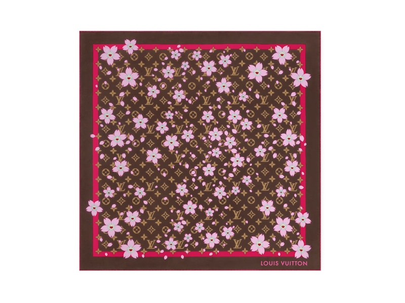 Louis Vuitton x Takashi Murakami Monogram Cherry Blossom Square 70 Sakura Brown