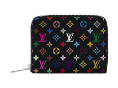Louis Vuitton x Takashi Murakami Zippy Coin Purse Black Multicolored