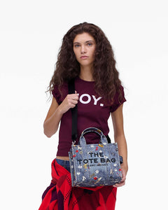 Marc Jacobs Marc Jacobs The Trompe L'Oeil Trinket Canvas Small Tote Bag Medium Wash Multi Medium Wash Multi