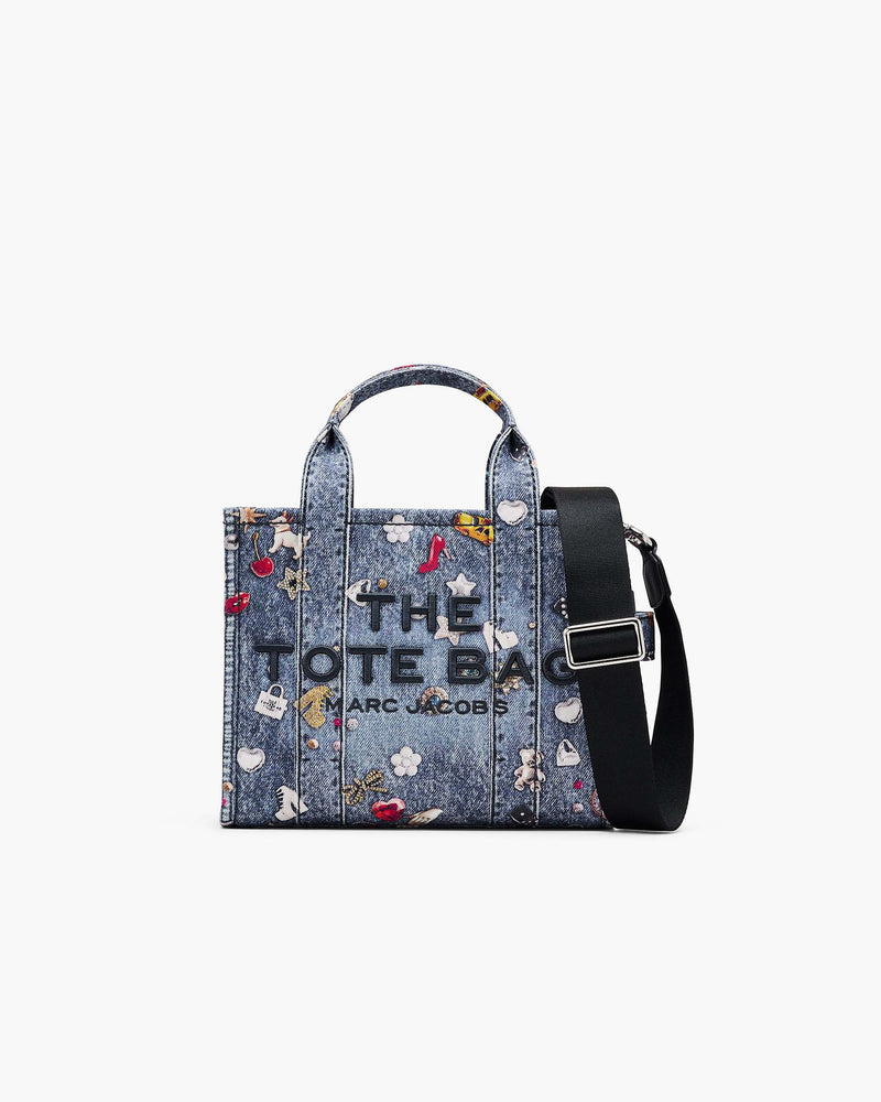 Marc Jacobs Marc Jacobs The Trompe L'Oeil Trinket Canvas Small Tote Bag Medium Wash Multi Medium Wash Multi