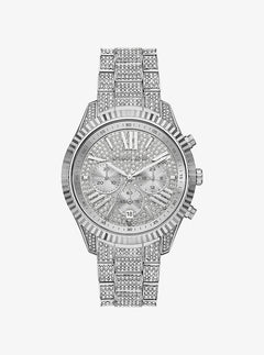Michael Kors Oversized Lexington Pav Silver-Tone Watch