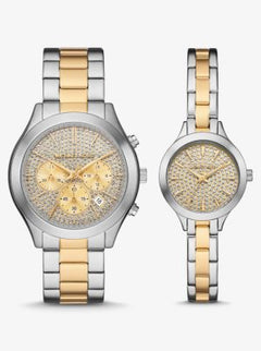 Michael Kors Aspyn His and Hers Pave Two-Tone Watch Set Two Tone