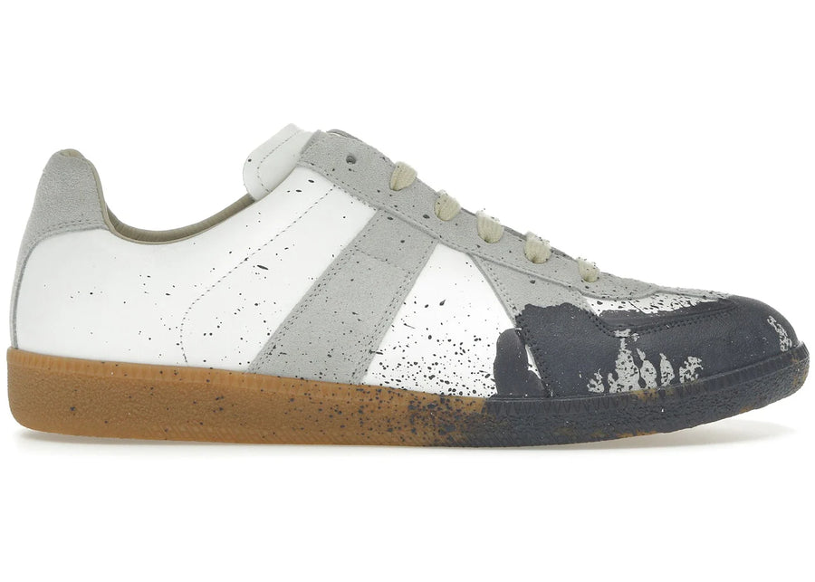 Maison Margiela Paint Replica German Army Trainer Gat White Pewter