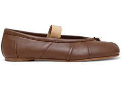 Maison Margiela Tabi Ballerina Flat Elastic Band Warm Coffee Nude Womens