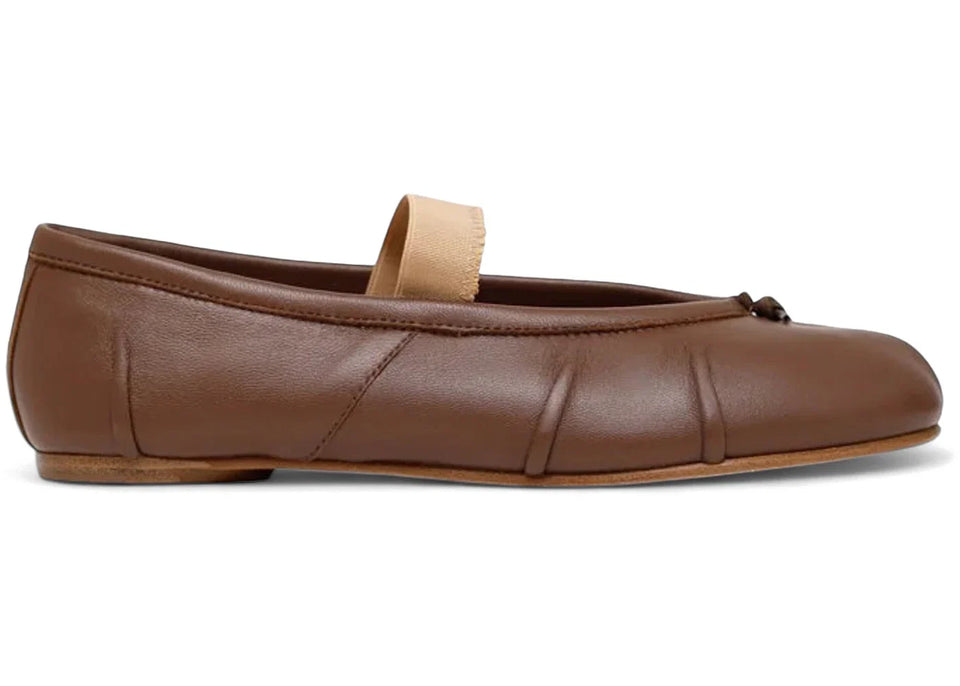 Maison Margiela Tabi Ballerina Flat Elastic Band Warm Coffee Nude Womens