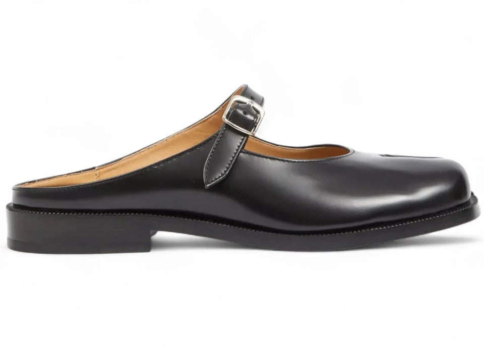 Maison Margiela Tabi City Mary Jane Mule Black Silver Buckle Womens