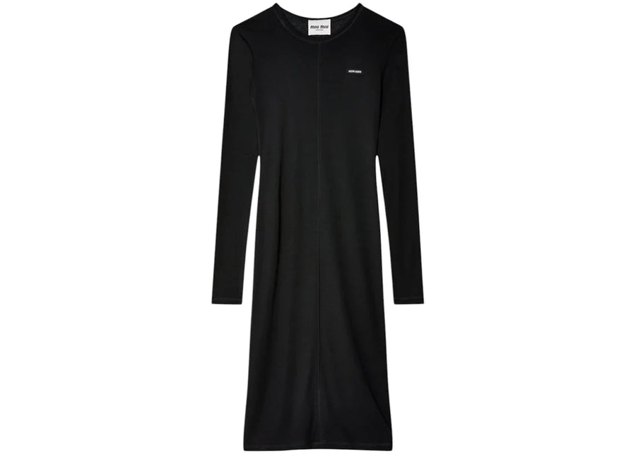 Miu Miu Silk Jersey Dress Nero