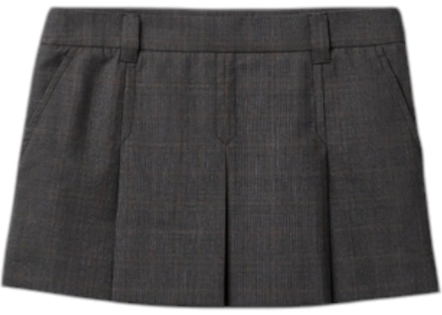 Miu Miu Tartan Print Mini Skirt Ardesia