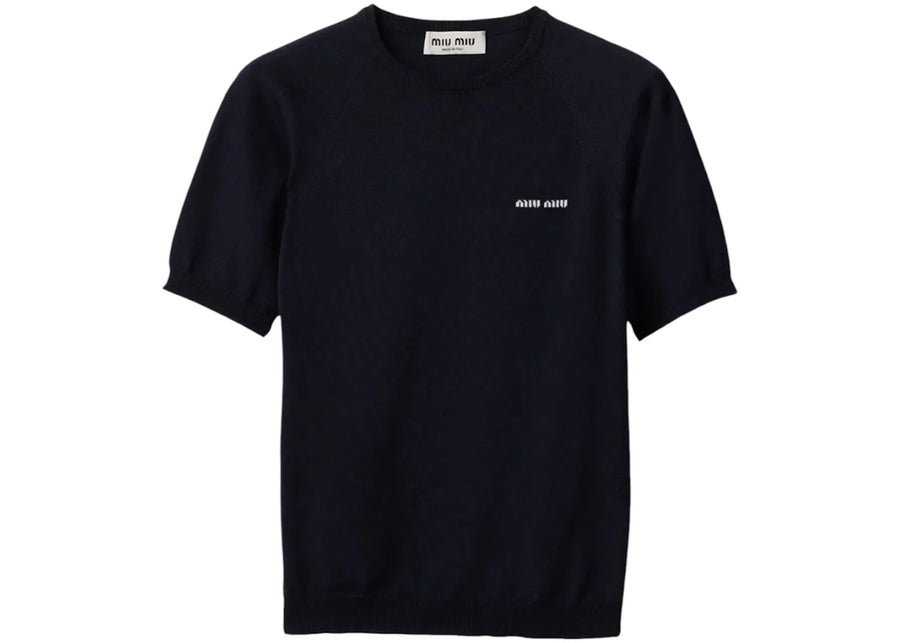 Miu Miu Wool Crewneck Sweater Bleu