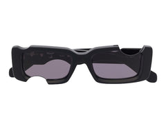 OFF-WHITE Cady Cut-Out Rectangular Frame Sunglasses Black/White/Grey (SS22) (OERI006C99PLA0011007)