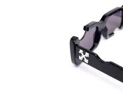OFF-WHITE Cady Cut-Out Rectangular Frame Sunglasses Black/White/Grey (SS22) (OERI006C99PLA0011007)