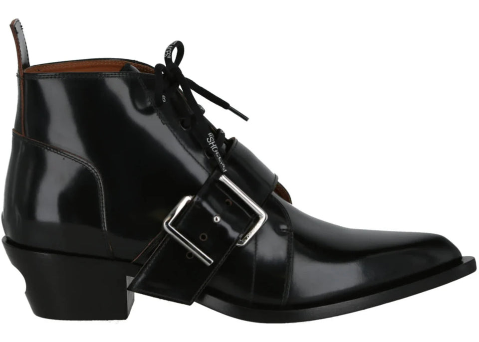 Off-White Leather Ankle Boot Black