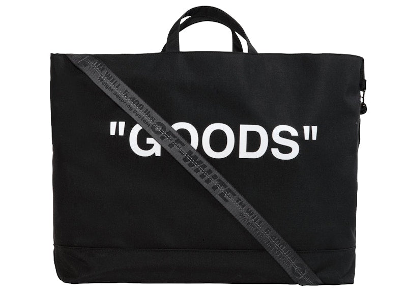Off-White Quote Tote Bag Goods Black White