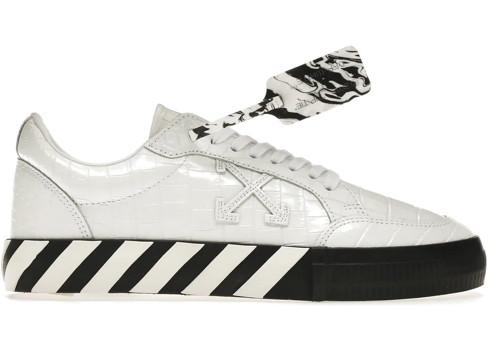 Off-White Vulc Low Croco Leather White Black
