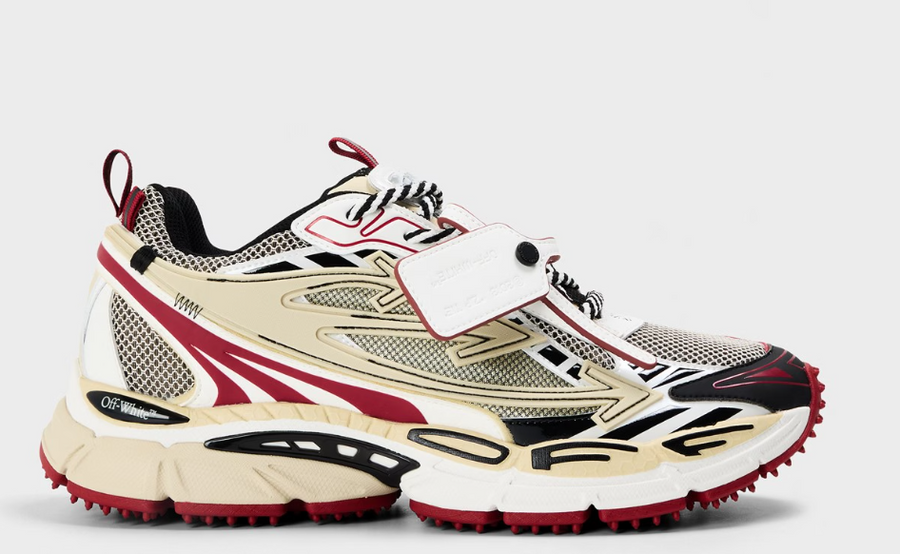 OFF WHITE Men's Be Right Back Retro-Inspired Comfort Sneakers'Sand/Red'