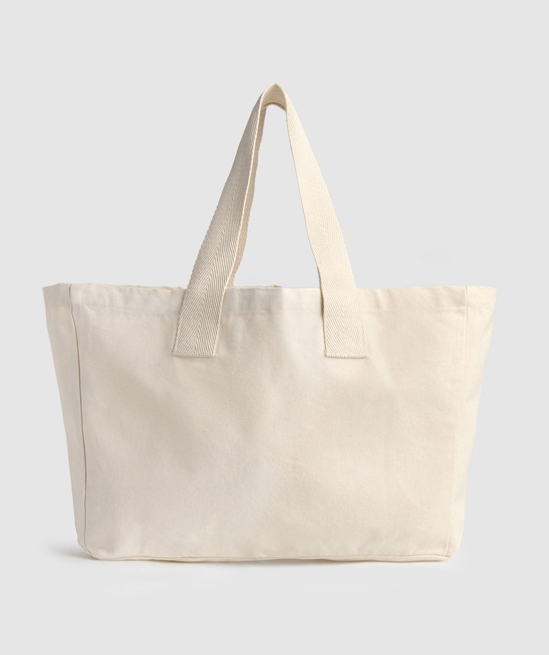 Women's Gymshark Weight Plate Oversized Tote Oat White