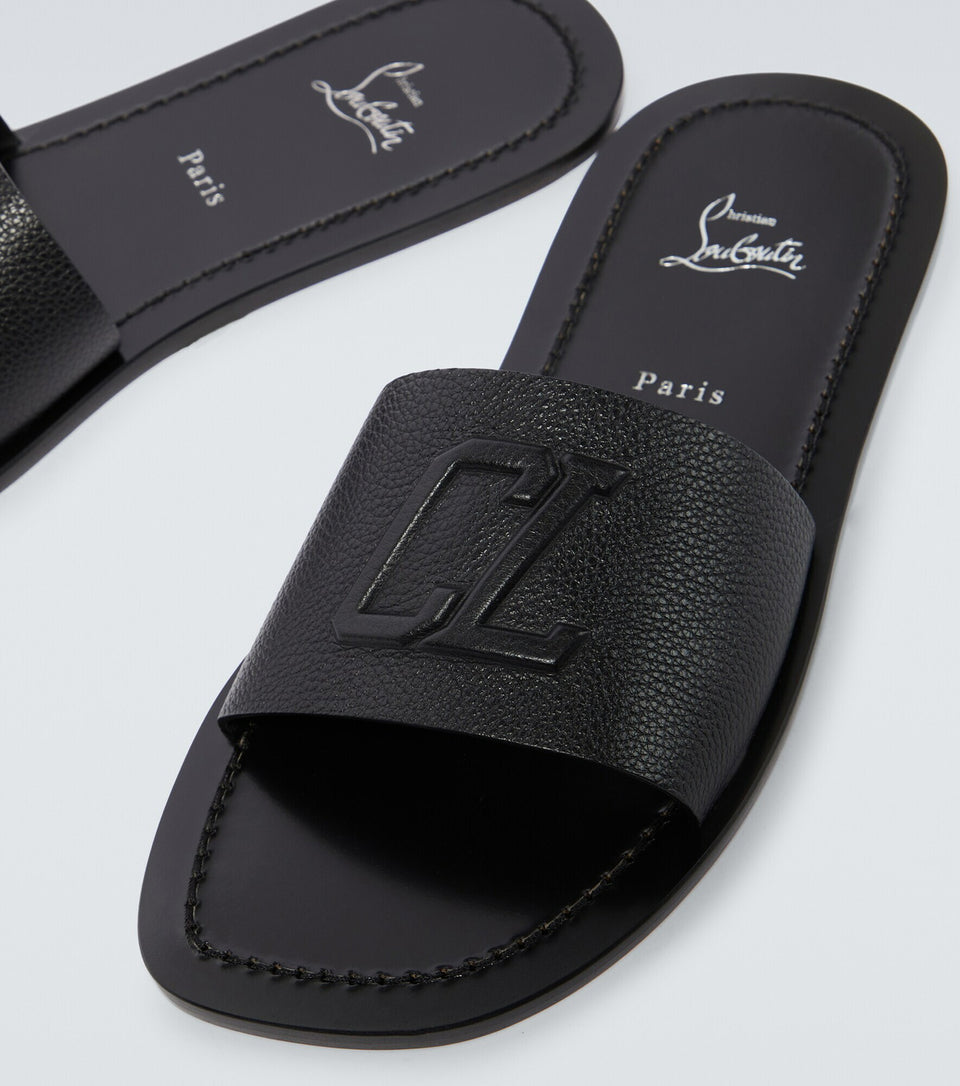 Varsicool leather slides (Black)