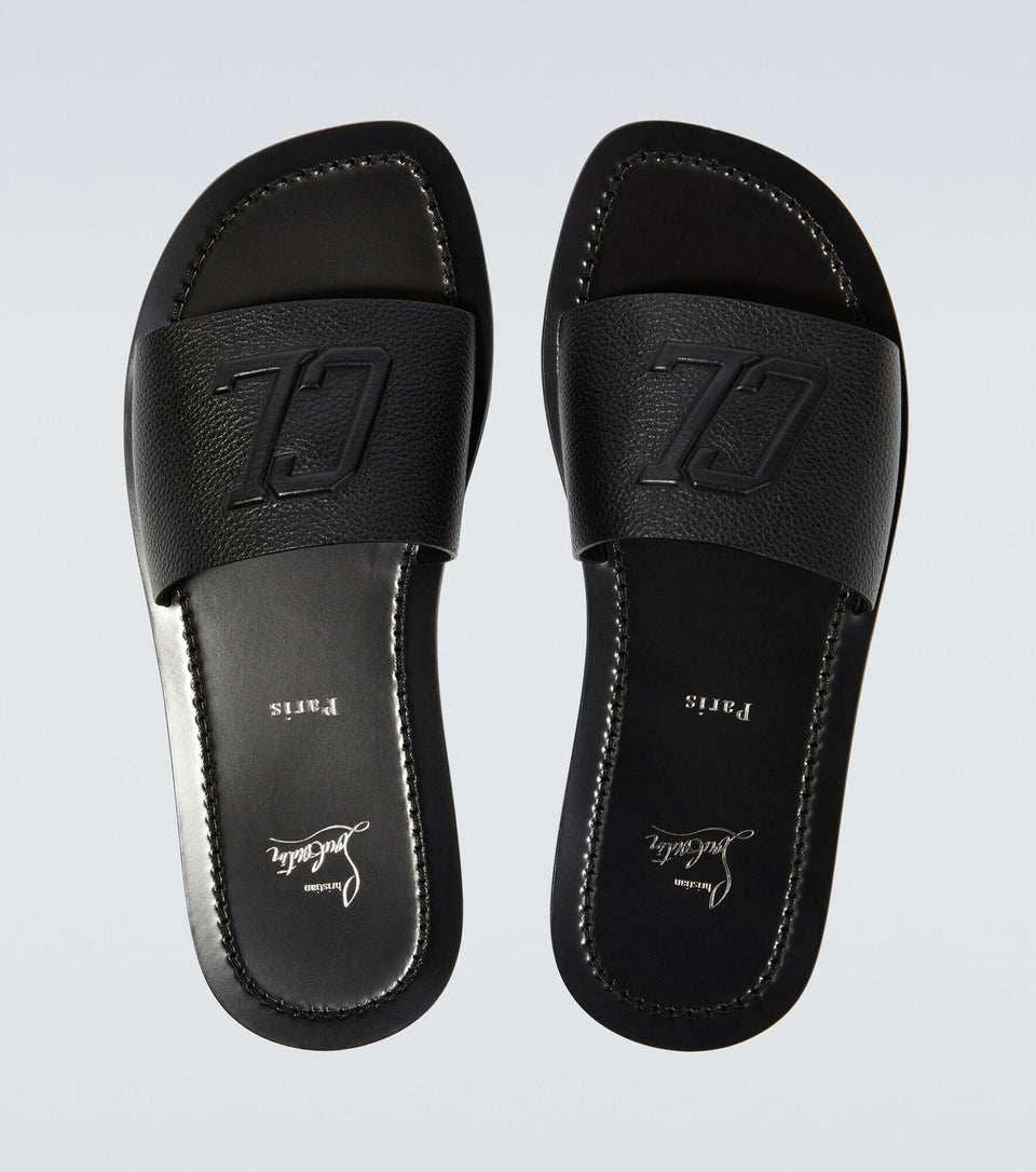 Varsicool leather slides (Black)