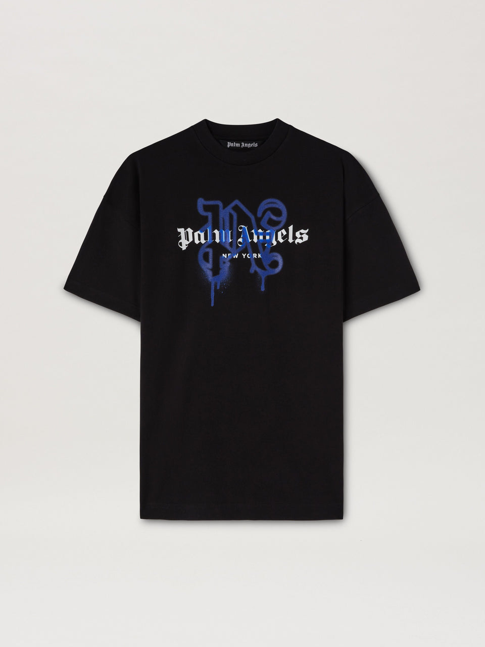 NY MONOGRAM SPRAY TEE BLACK