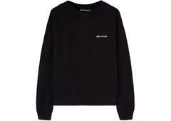 Palm Angels Logo-Embroidered Cotton Sweatshirt Black/White