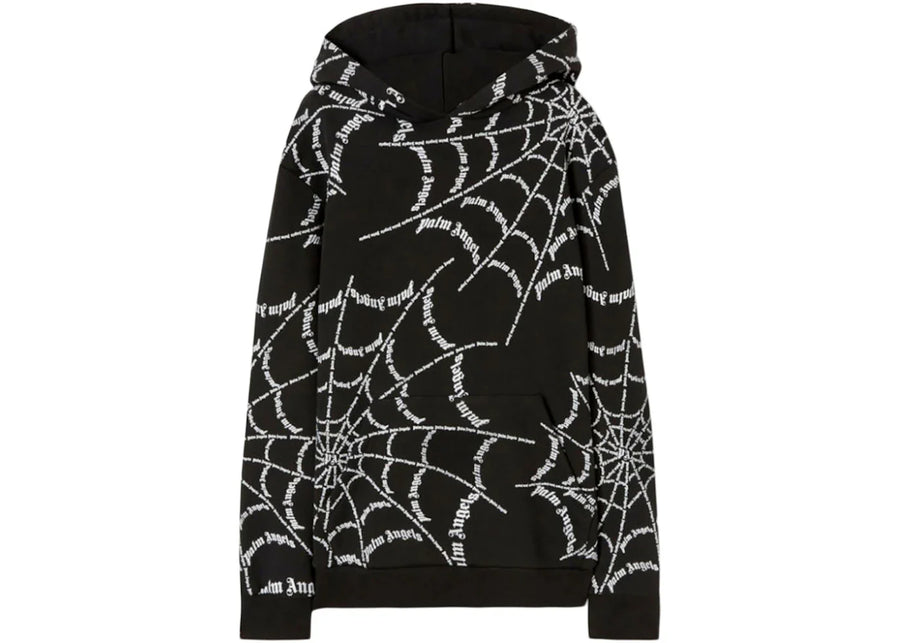 Palm Angels Spider Web Hoodie Black/Off White