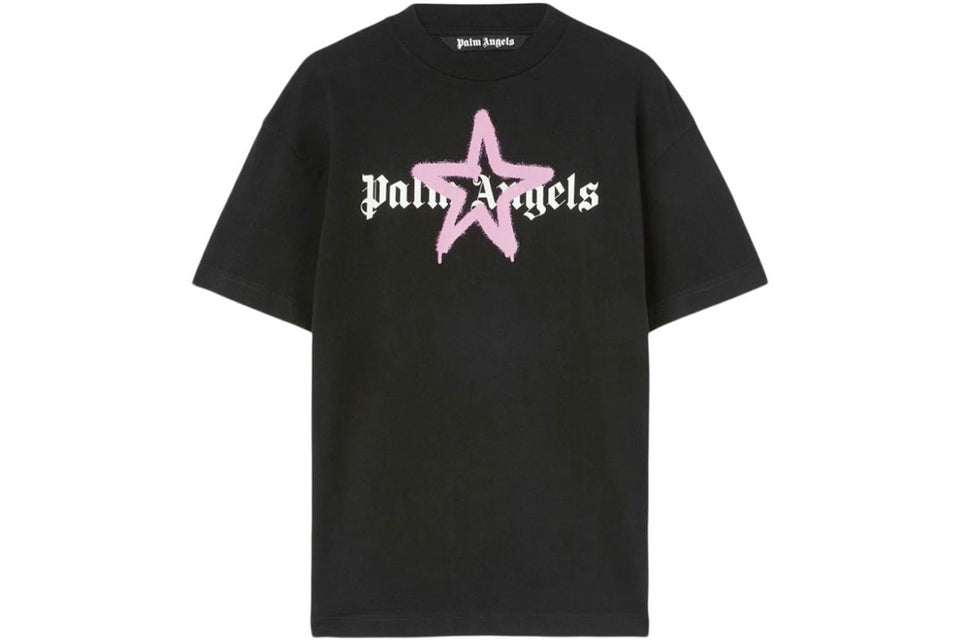 Palm Angels Star Sprayed T-Shirt Black/Pink