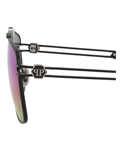 Philipp Plein Aviator-Frame Titanium Sunglasses Black Black Multicolor (SPP049M-63-0541)