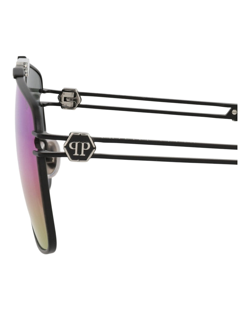 Philipp Plein Aviator-Frame Titanium Sunglasses Black Black Multicolor (SPP049M-63-0541)