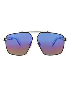 Philipp Plein Aviator-Frame Titanium Sunglasses Black Black Multicolor (SPP049M-63-0541)