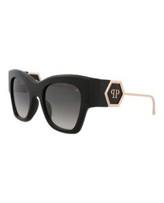 Philipp Plein Cat Eye-Frame Acetate Sunglasses Black Black Smoke (SPP120M-53-0700)
