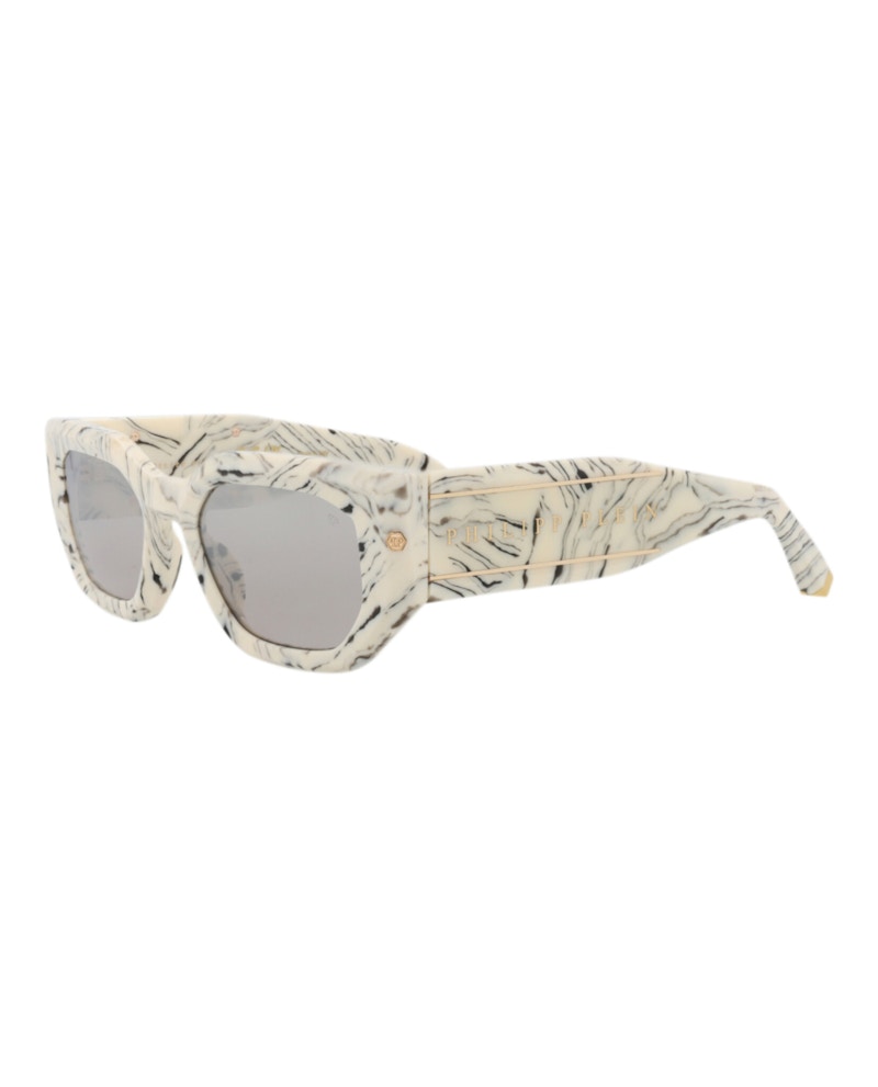 Philipp Plein Square-Frame Acetate Sunglasses Ivory Ivory Grey (SPP066M-51-09YL)