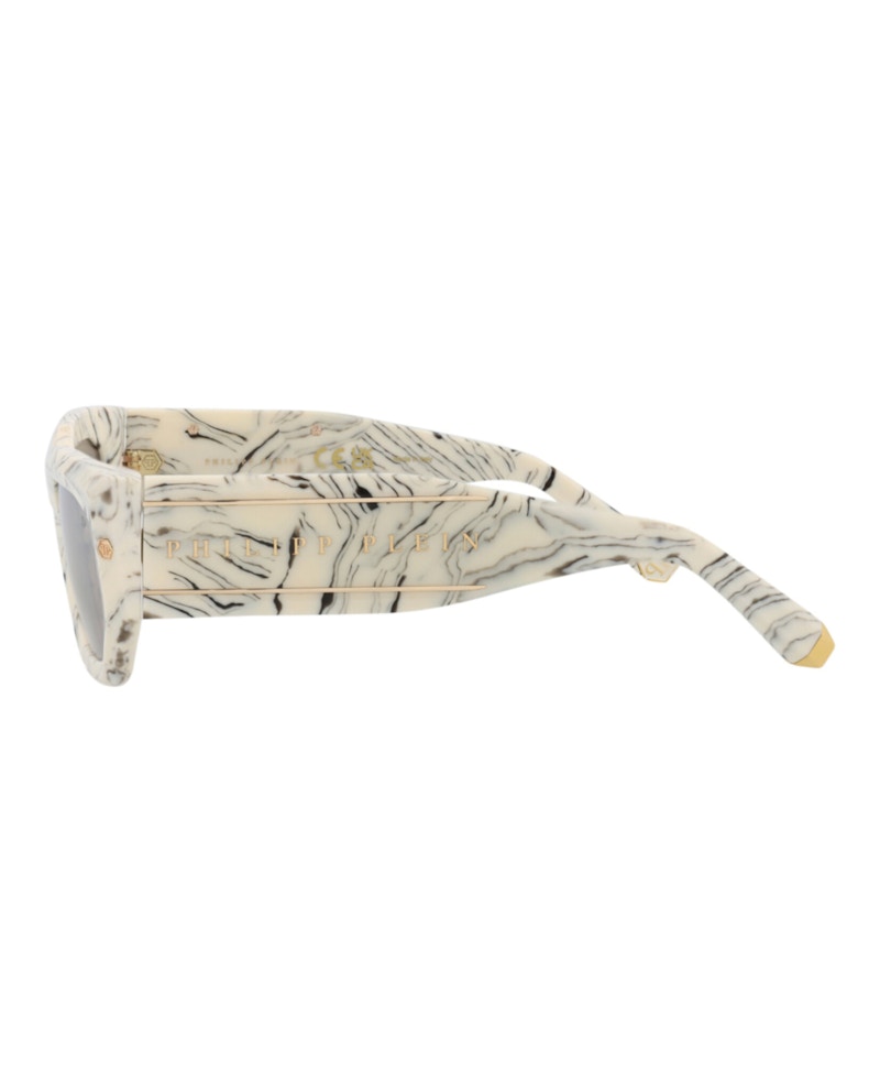 Philipp Plein Square-Frame Acetate Sunglasses Ivory Ivory Grey (SPP066M-51-09YL)