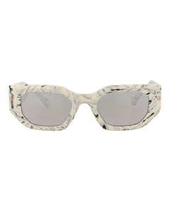 Philipp Plein Square-Frame Acetate Sunglasses Ivory Ivory Grey (SPP066M-51-09YL)