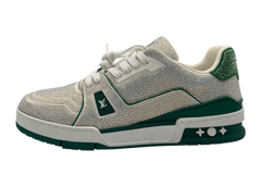 Louis Vuitton Trainer Swarowski White Green COND NEW
