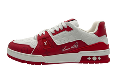 Louis Vuitton Trainer White Red Monogram COND NEW (NO BOX)