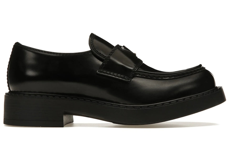 Prada 35mm Loafer Black Brushed Leather