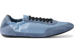 Prada Collapse Sneakers Re-Nylon Suede Elasticized Light Blue